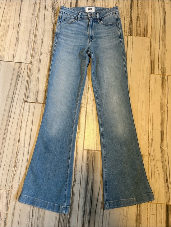 PAIGE Denim - PAIGE Genevieve Flare Bootcut Light Blue Stretch Jeans